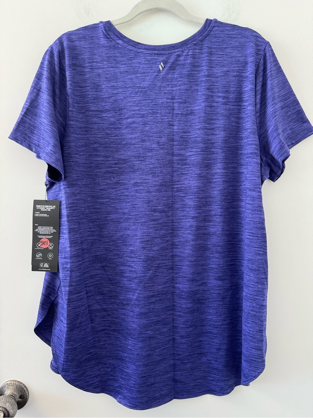 Skechers Short Sleeve Crewneck Tee in Heathered Purple - Picture 5 of 5